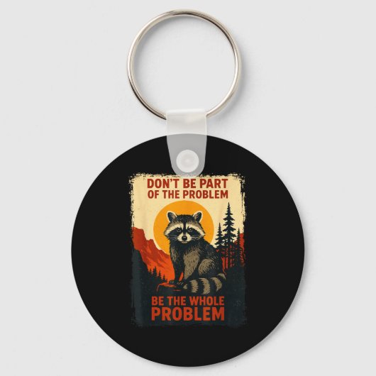 Funny Raccoon Nature Wildlife Outdoor Graphic Sarc Schlüsselanhänger (Vorderseite)