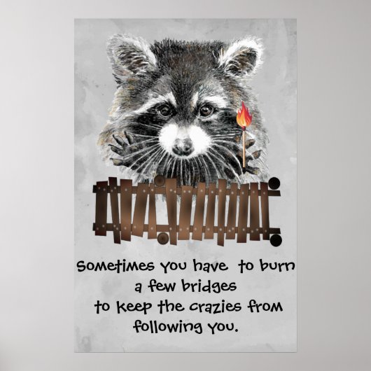 Funny Raccoon Printable Poster Spaß & Sass (Vorne)