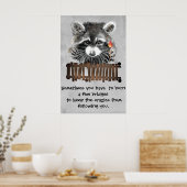 Funny Raccoon Printable Poster Spaß & Sass (Küche)