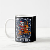 Funny Raccoon Riding Reindeer Sorry Santa Christma Kaffeetasse (Links)
