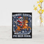 Funny Raccoon Riding Reindeer Sorry Santa Christma Karte (Gelbe Blume)