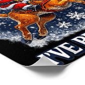 Funny Raccoon Riding Reindeer Sorry Santa Christma Poster (Ecke)