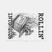 Funny Raccoon Rollin' Into 2026 Dumpster Fire New Fleecedecke (Vorderseite (Horizontal))