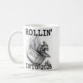 Funny Raccoon Rollin' Into 2026 Dumpster Fire New Kaffeetasse (Links)