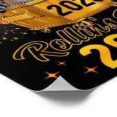 Funny Raccoon Rollin's Into 2026 New Year Matching Poster (Ecke)