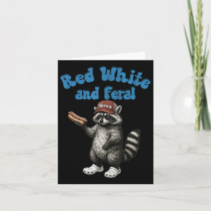 Funny Raccoon rot Weiß und Wild USA 4. Juli Karte