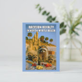 Funny Raccoon Royalty in North Myrtle Beach Postkarte (Stehend Vorderseite)