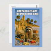 Funny Raccoon Royalty in North Myrtle Beach Postkarte (Vorne/Hinten)