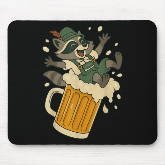 Funny Raccoon Rutsche hinunter zu einem Riesenscha Mousepad (Vorne)
