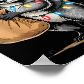 Funny Raccoon Santa Hat Animals Lovers Ugly Christ Poster (Ecke)