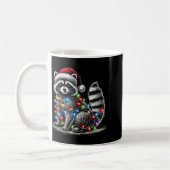 Funny Raccoon Santa Hat Christmas Tree Lights Paja Kaffeetasse (Links)