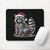 Funny Raccoon Santa Hat Christmas Tree Lights Paja Mousepad (Mit Mouse)
