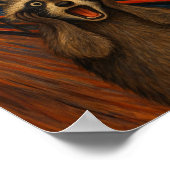 Funny Raccoon Scream Inspired Poster (Ecke)