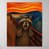 Funny Raccoon Scream Inspired Poster (Vorne)