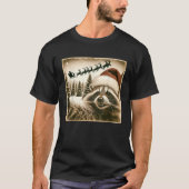 Funny Raccoon Selfie mit Santa s Sleigh Weird Chr T-Shirt (Vorderseite)