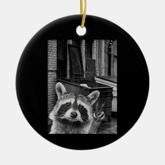 Funny Raccoon Selfie Raccoon Keramik Ornament (Vorne)