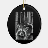 Funny Raccoon Selfie Raccoon Keramik Ornament (Links)