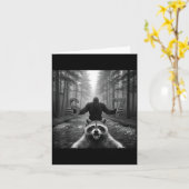 Funny Raccoon Selfie With Bigfoot 67 Six Seven Mem Karte (Gelbe Blume)