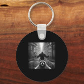 Funny Raccoon Selfie With Bigfoot 67 Six Seven Mem Schlüsselanhänger (Vorderseite)