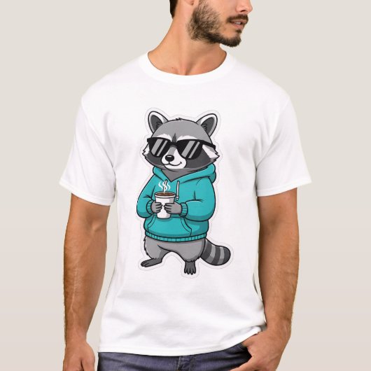 Funny Raccoon Shirt | Coffee Lover Gift (Vorderseite)