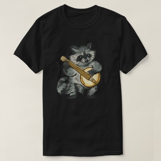 Funny Raccoon spielt Banjo Raccoons Tier T-Shirt (Design vorne)