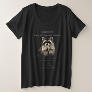 Funny Raccoon Spirit Animal Spaß Große Größe T-Shirt