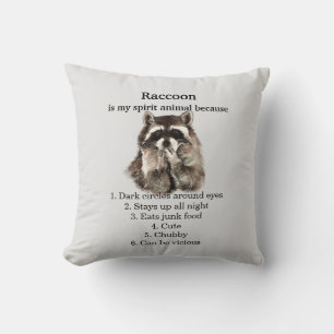 Funny Raccoon Spirit Animal Spaß Kissen