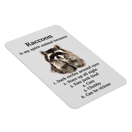 Funny Raccoon Spirit Animal Spaß Niedlich Wasserfa Magnet (Rechte Seite)