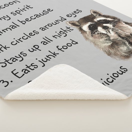 Funny Raccoon Spirit Animal Spaß Niedlich Wasserfa Sherpadecke (3/4)