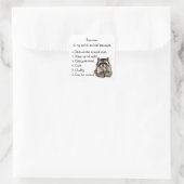 Funny Raccoon Spirit Animal Spaß Quadratischer Aufkleber (Tasche)