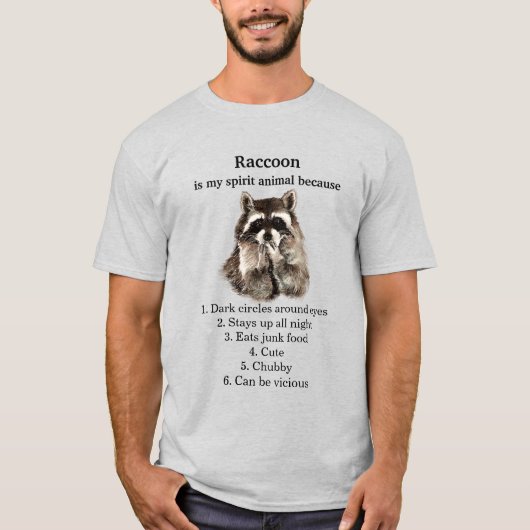 Funny Raccoon Spirit Animal Spaß T-Shirt (Vorderseite)