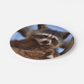 Funny Raccoon Sticken Es ist Zunge-Out Pappteller (Schrägansicht)