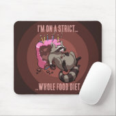 Funny Raccoon Strict Ganz Food Diät Cartoon Mousepad (Mit Mouse)