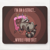 Funny Raccoon Strict Ganz Food Diät Cartoon Mousepad (Vorne)