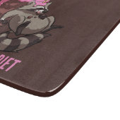 Funny Raccoon Strict Ganz Food Diät Cartoon Schneidebrett (Ecke)