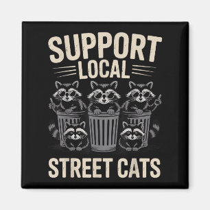 Funny Raccoon Sungles Vintag Support Lokale Straße Magnet