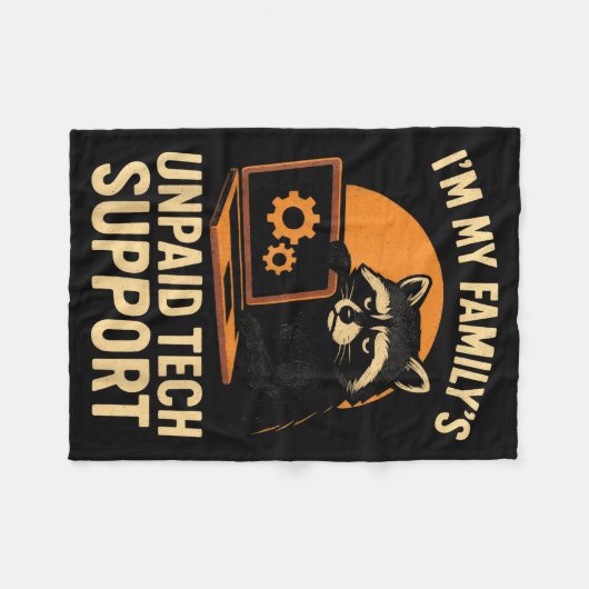 Funny Raccoon Tech Lover Graphic Tee Computer Geek Fleecedecke (Vorderseite (Horizontal))