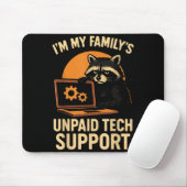 Funny Raccoon Tech Lover Graphic Tee Computer Geek Mousepad (Mit Mouse)