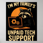 Funny Raccoon Tech Lover Graphic Tee Computer Geek Poster (Vorne)