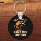 Funny Raccoon Tech Lover Graphic Tee Computer Geek Schlüsselanhänger (Vorderseite)