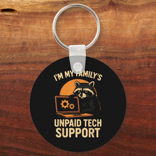 Funny Raccoon Tech Lover Graphic Tee Computer Geek Schlüsselanhänger (Vorderseite)