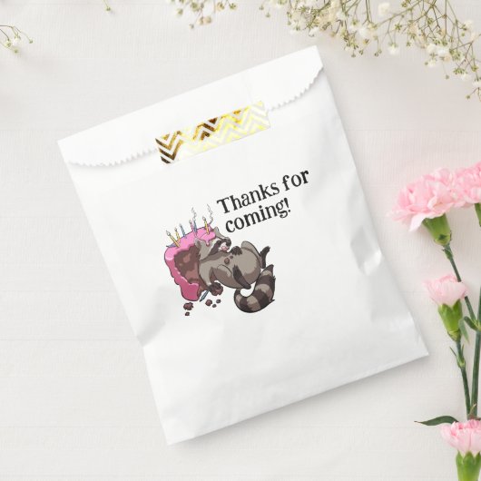 Funny Raccoon Thanks For Coming! Party Cartoon Geschenktütchen (Versiegelt)