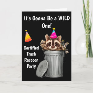 Funny Raccoon Trash kann Geburtstagsdesign Einladung