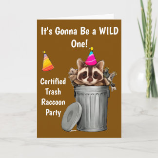 Funny Raccoon Trash kann Geburtstagsdesign Einladung