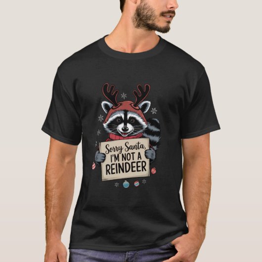 Funny Raccoon Trash Panda Weihnachtsbaum Costu T-Shirt (Vorderseite)