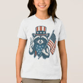 Funny Raccoon Tri-Blend Shirt (Vorderseite)