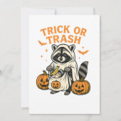Funny Raccoon Trick oder Trash Halloween Einladung (Rückseite)