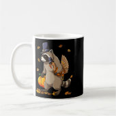 Funny Raccoon Turkey Pumpkin Thanksgiving Gift Men Kaffeetasse (Links)