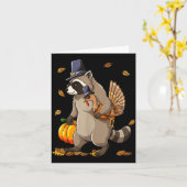 Funny Raccoon Turkey Pumpkin Thanksgiving Gift Men Karte (Gelbe Blume)