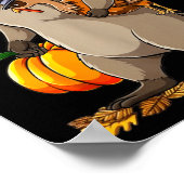Funny Raccoon Turkey Pumpkin Thanksgiving Gift Men Poster (Ecke)